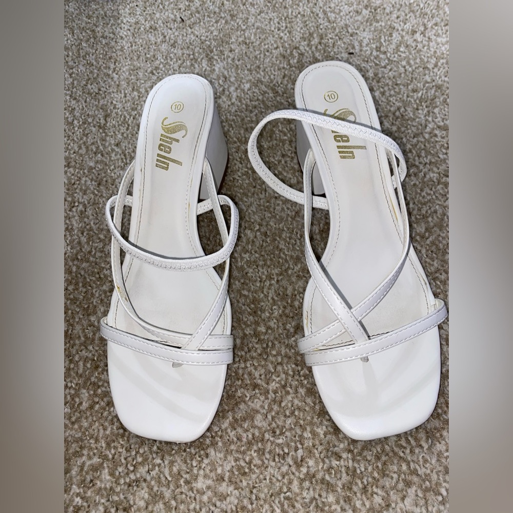 White Criss Cross Heels